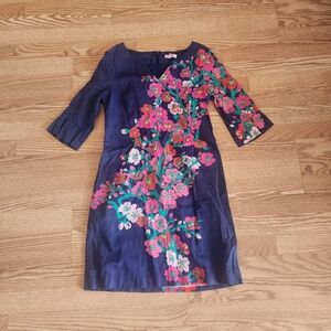 EUC Lilly Pulitzer Floral Navy Dress, Size 6